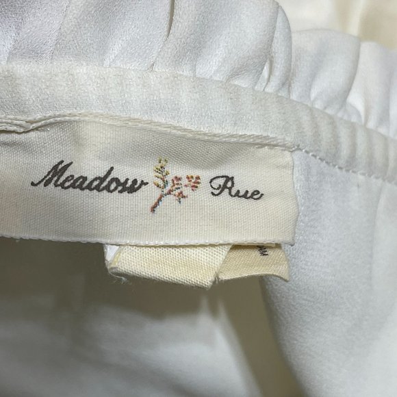 Meadow Rue Sleeveless Top Ruffle Trim Cream Cotton Modal Size XS Extra Small - Picture 4 of 8